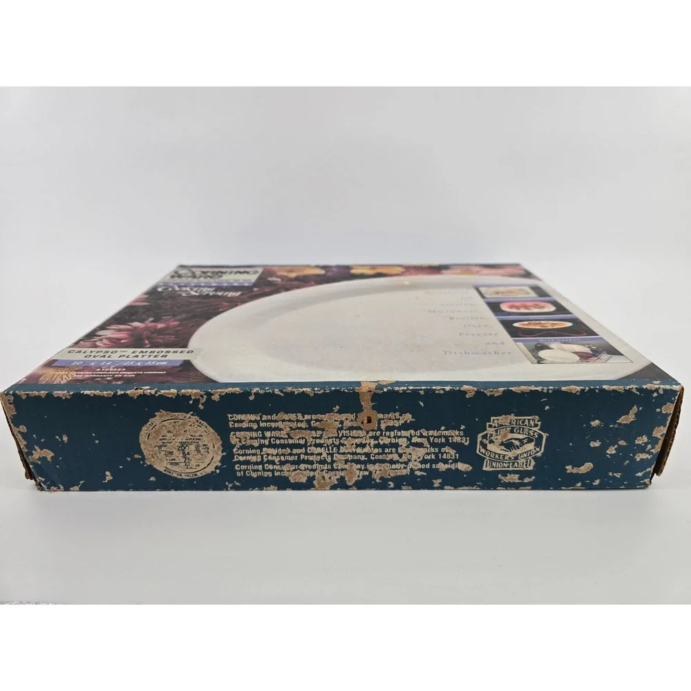 Vintage CorningWare Calypso Embossed Oval Platter 10x14 6109553 NEW IN BOX